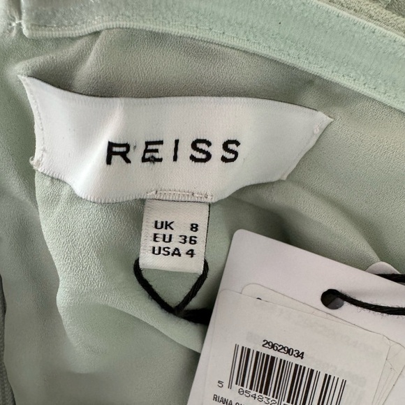 NWT Reiss Riana One Shoulder Midi Dress Mint Green size 4 - Picture 7 of 7